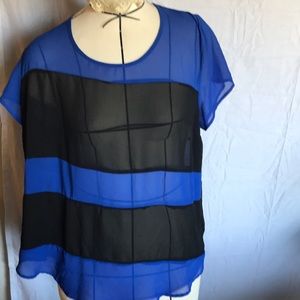 Torrid Sheer Button Down Back Striped Blouse Size0
